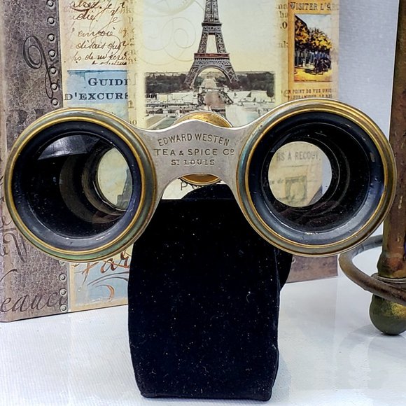 Antique Opera Glasses Binoculars "Chevalier Paris" France 1898-1900 Floral Leaf - Picture 7 of 15